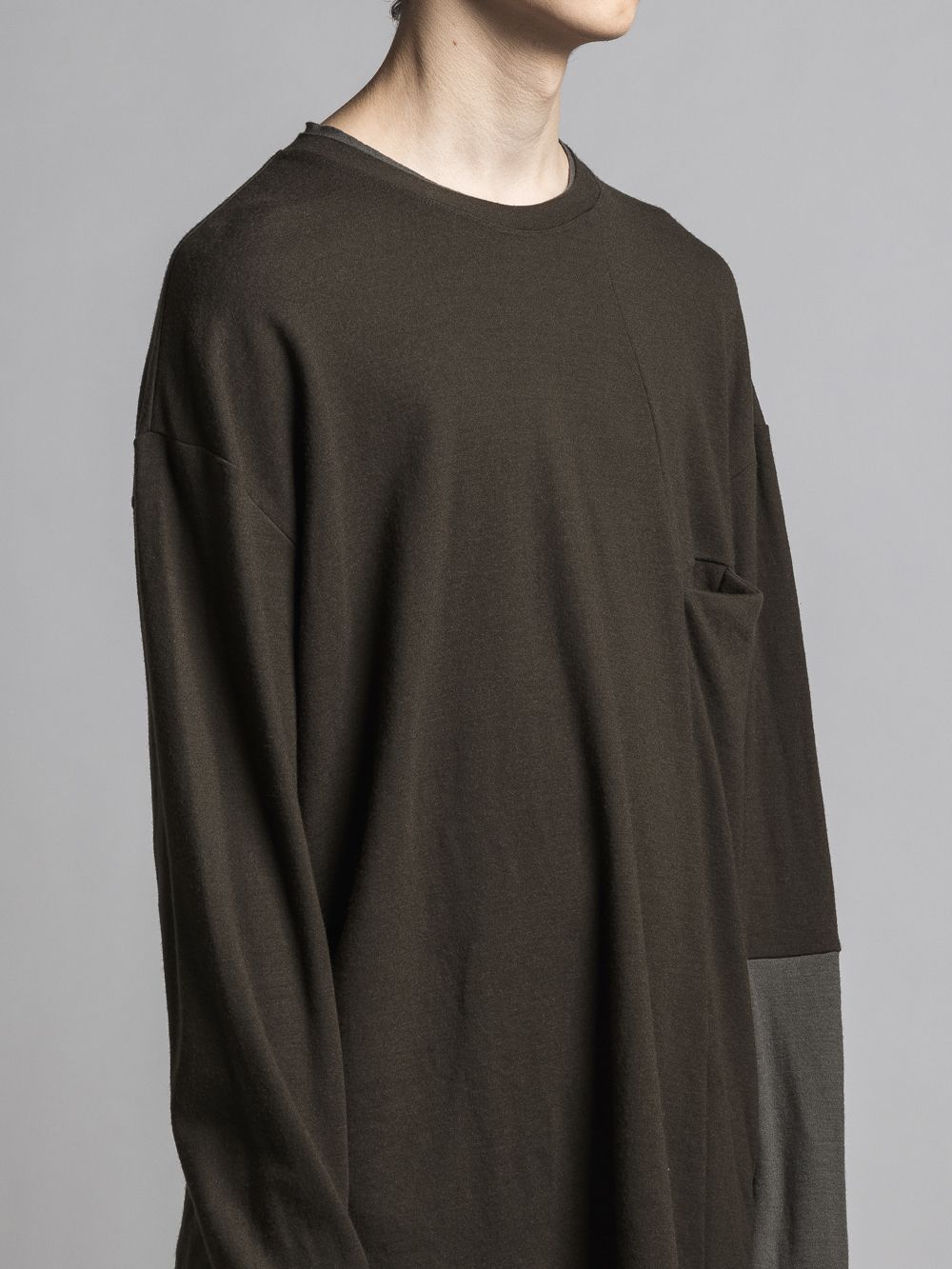 ウールスムースプルオーバー - Wool Smooth Pullover - DARK OD