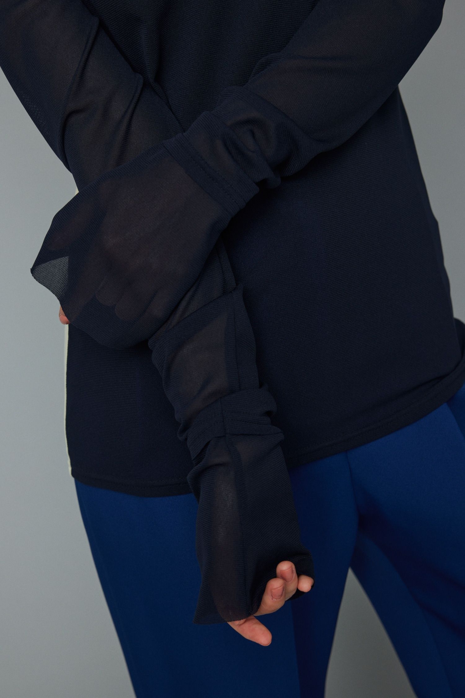 メッシュインナートップス - Mesh inner color tops - NAVY