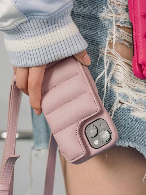 【BALLON バロン】 手帳型 レザーケース iPhone 14～17シリーズ対応 (ライラック）
