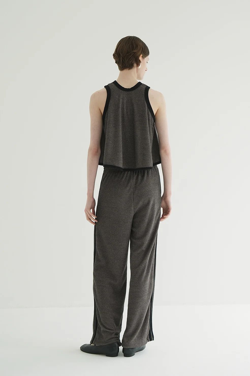 パイル フレアショートトップス - PILE FLARE TANK TOPS - BROWN