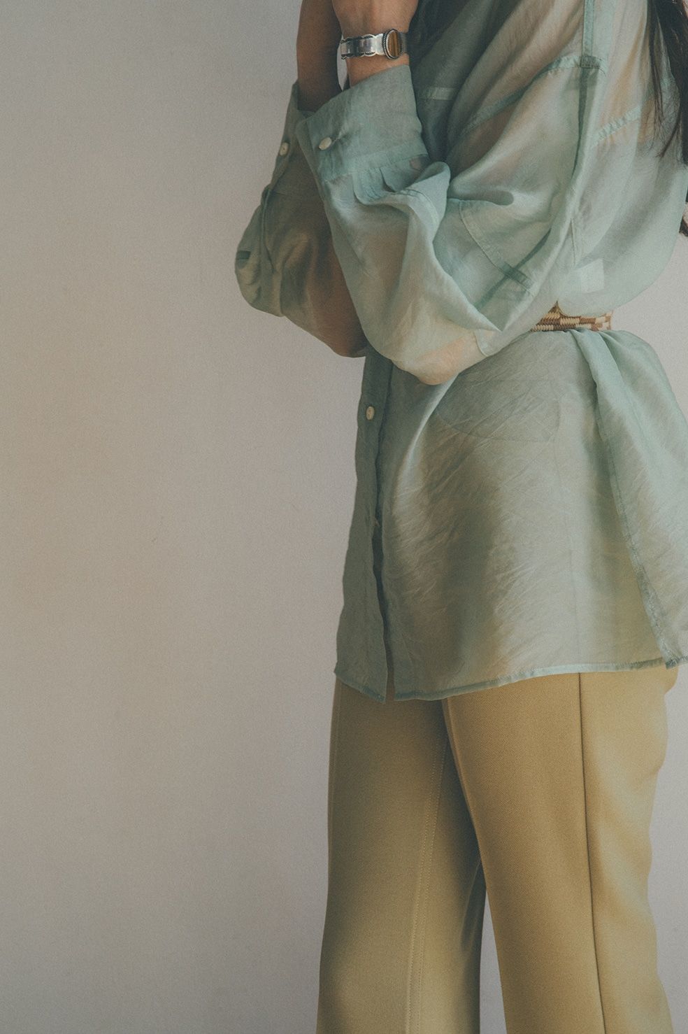 CLANE - シースルーシャツ - SWITCH SHEER SHIRT - MINT | ADDICT WEB SHOP