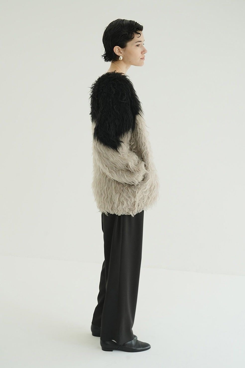 CLANE シャギーニットカーディガン 25AW CLANE - シャギーニットカーディガン - BI COLOR SHAGGY KNIT CARDIGAN