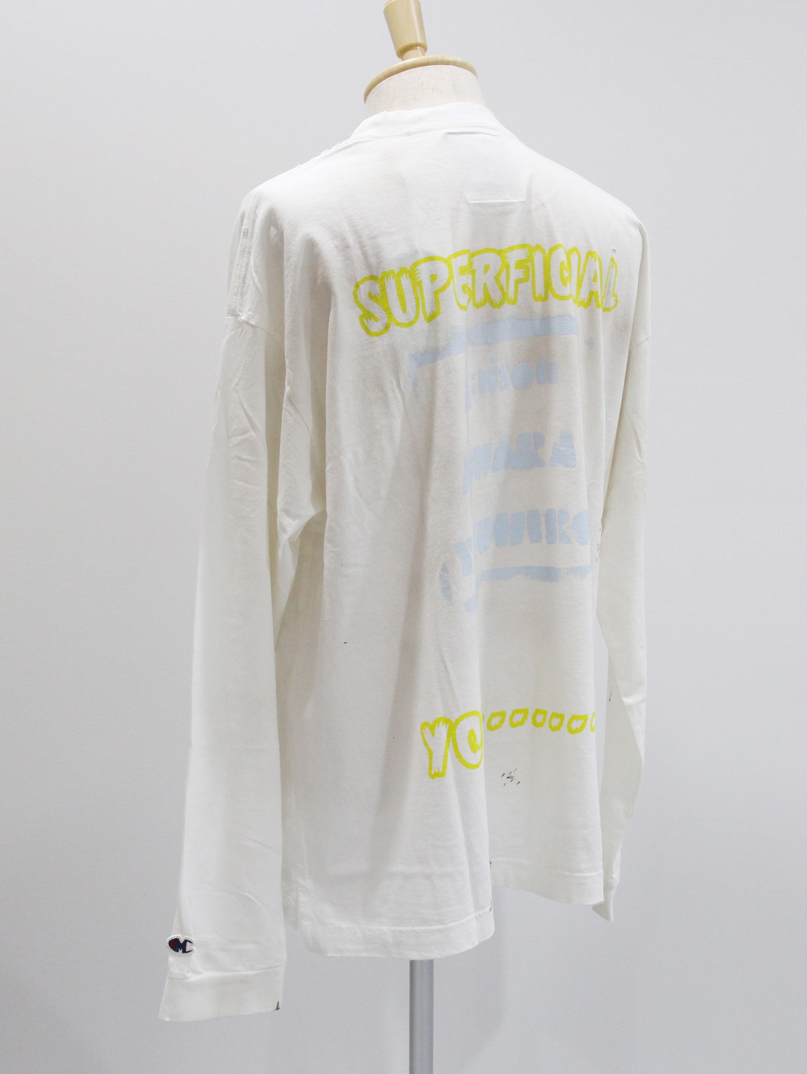 ディストレスト ロング スリーブ カットソー - DISTRESSED L/S SH - WHITE