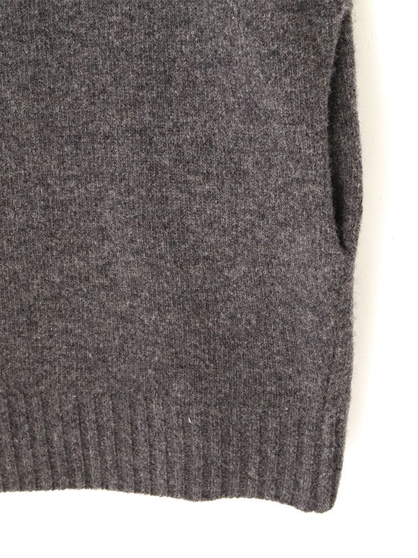 ミドルゲージVネックニットカーディガン  (GREY)