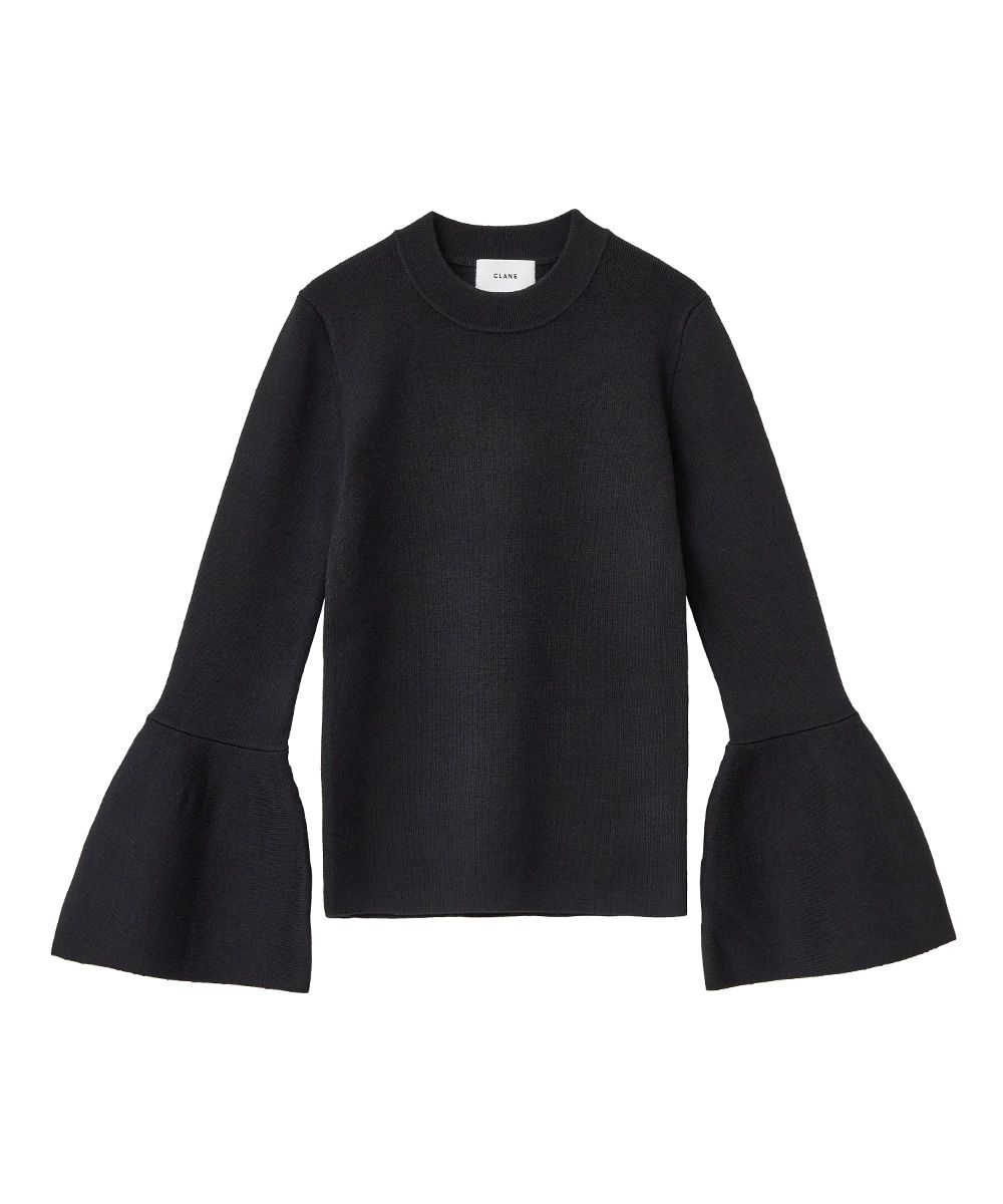 CLANE - ベルスリーブトップス - BELL SLEEVE KNIT TOPS - BLACK ...