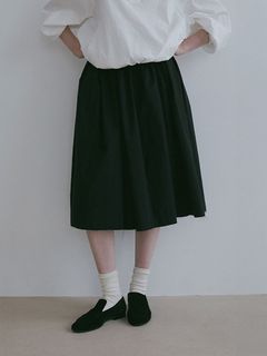 ボリュームミディスカート (BLACK)