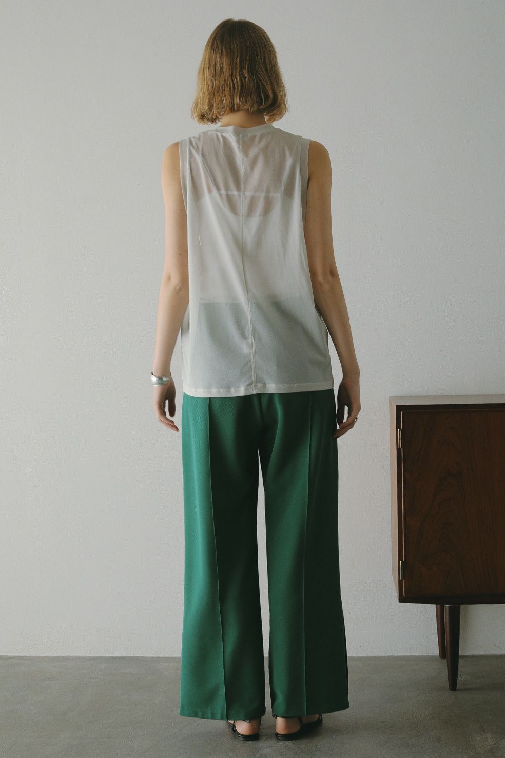 サイドベンツパンツ - SIDE VENTS PANTS GREEN