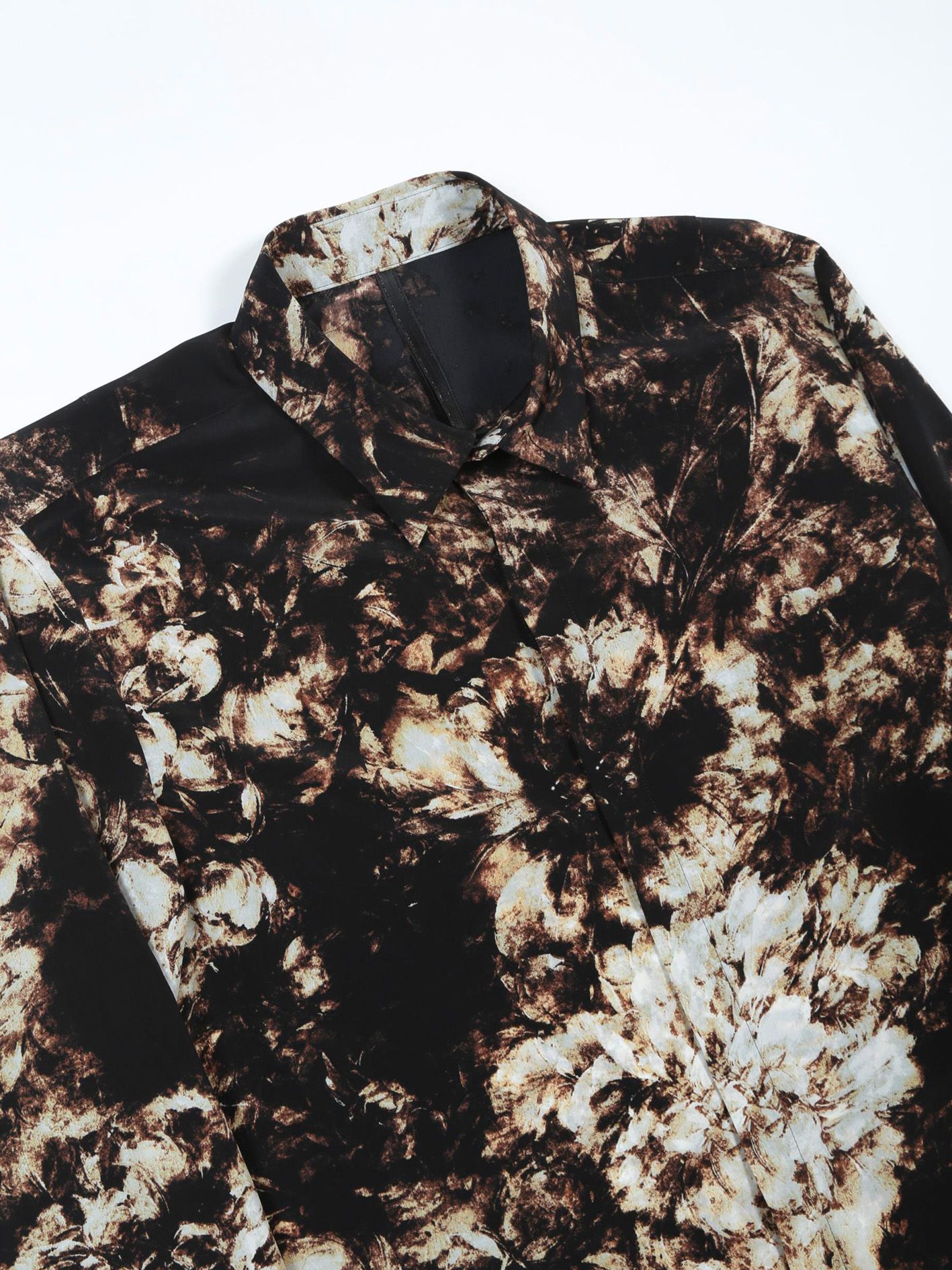フラワープリントシャツ - Flower Print Shirt - BLACK×CREAM