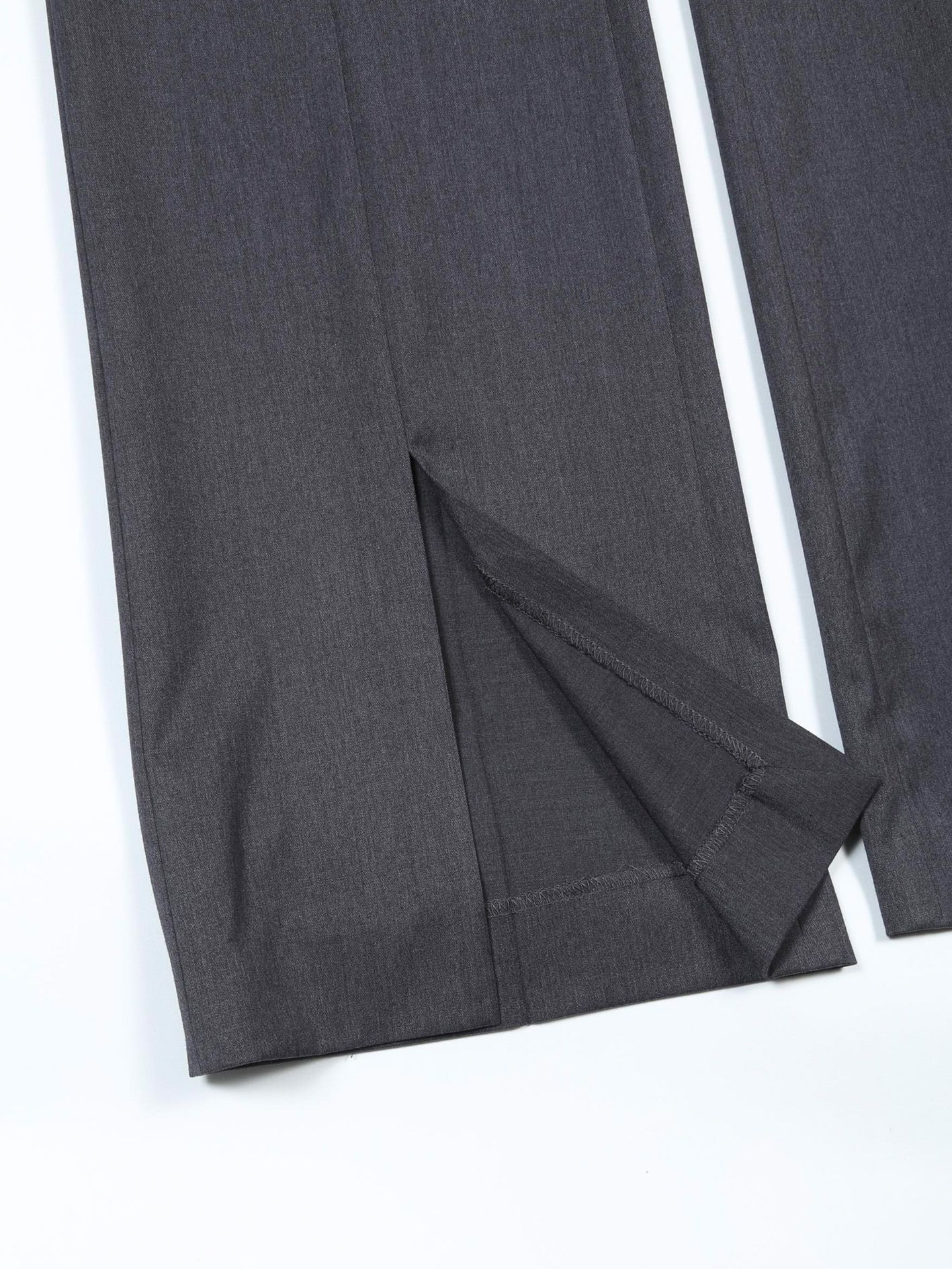 T/Rギャバストレッチフロントスリットフレアパンツ - Slit Flare Pants - CHARCOAL