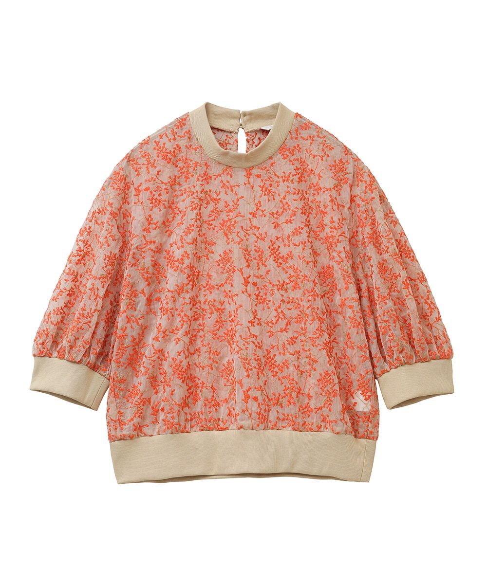 CLANE - FLORET EMBROIDERY COMPACT TOPS - フラワー刺繍コンパクト