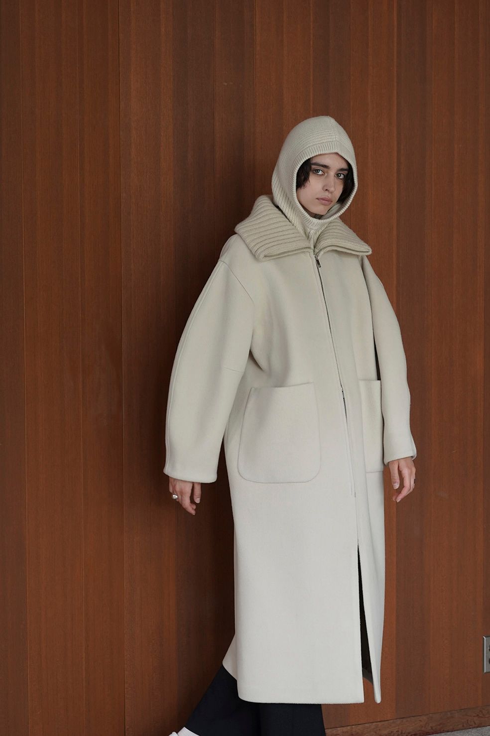 CLANE RIB COLLAR WOOL LONG COAT - fawema.org