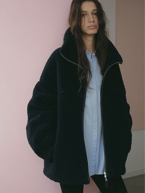 リバーシブルボアブルゾン  (NAVY)