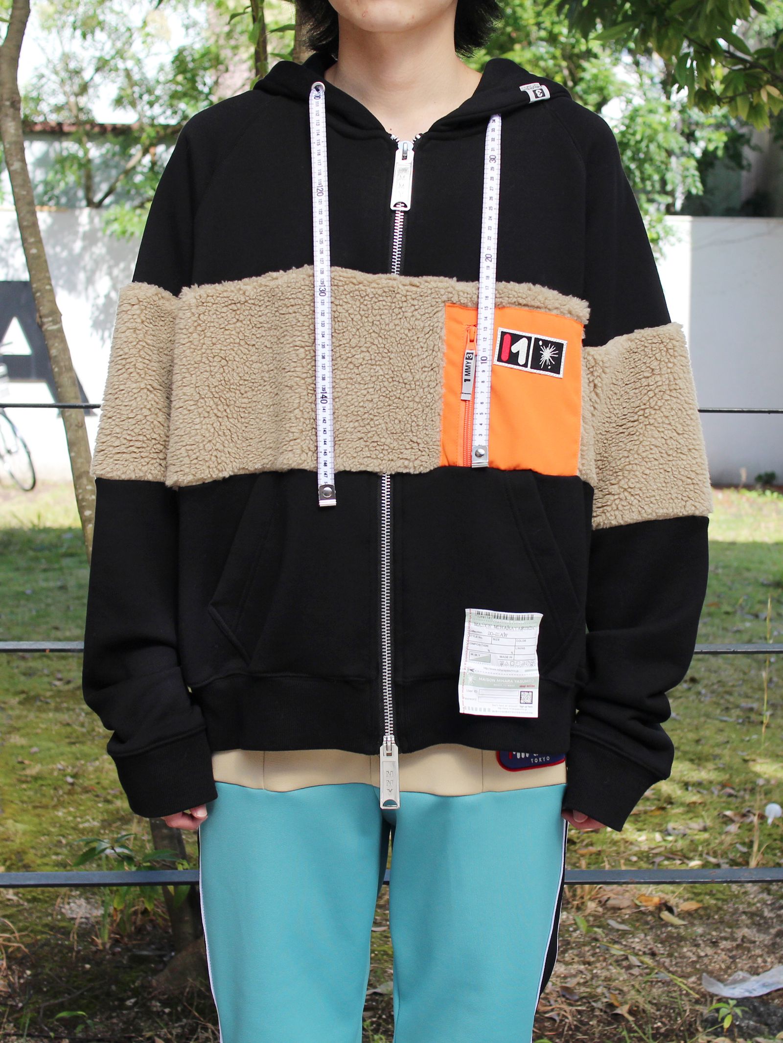 ボアフーディ - Boa border hoodie