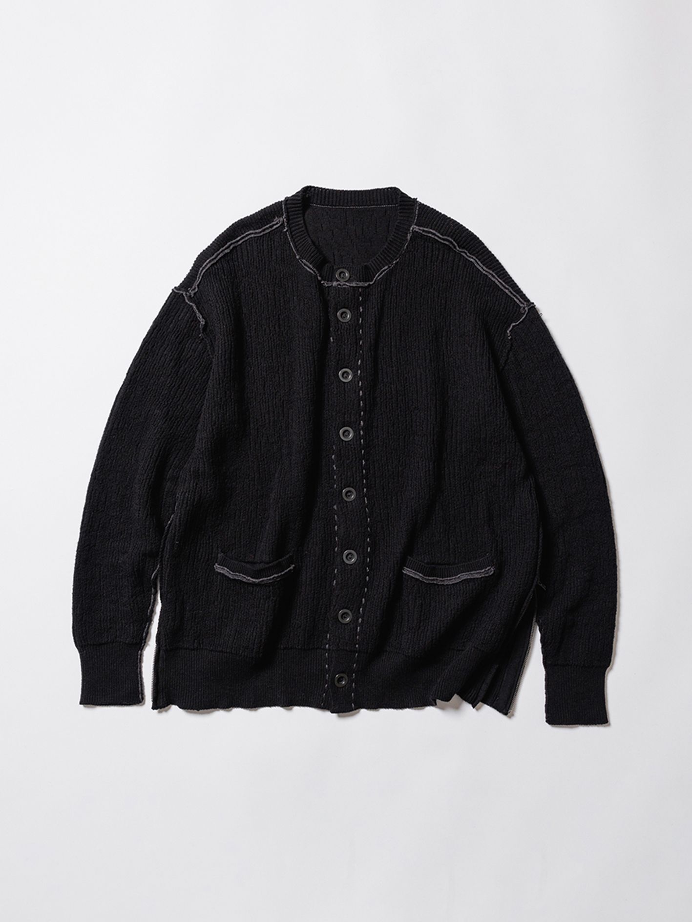 コットン カシミヤ カーディガン - cotton/cashmere cardigan - VI-3656-07 - A-BLACK