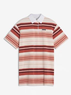 MAISON KITSUNÉ - 【レディース】 ラベルマルチストライプポロ MAISON KITSUNÉ - 【レディース】 ラベルマルチストライプポロ