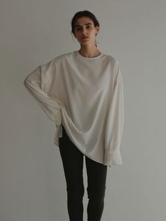 クルーネックオーバーサイズプルオーバー (OFF WHITE)