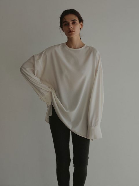 クルーネックオーバーサイズプルオーバー (OFF WHITE)
