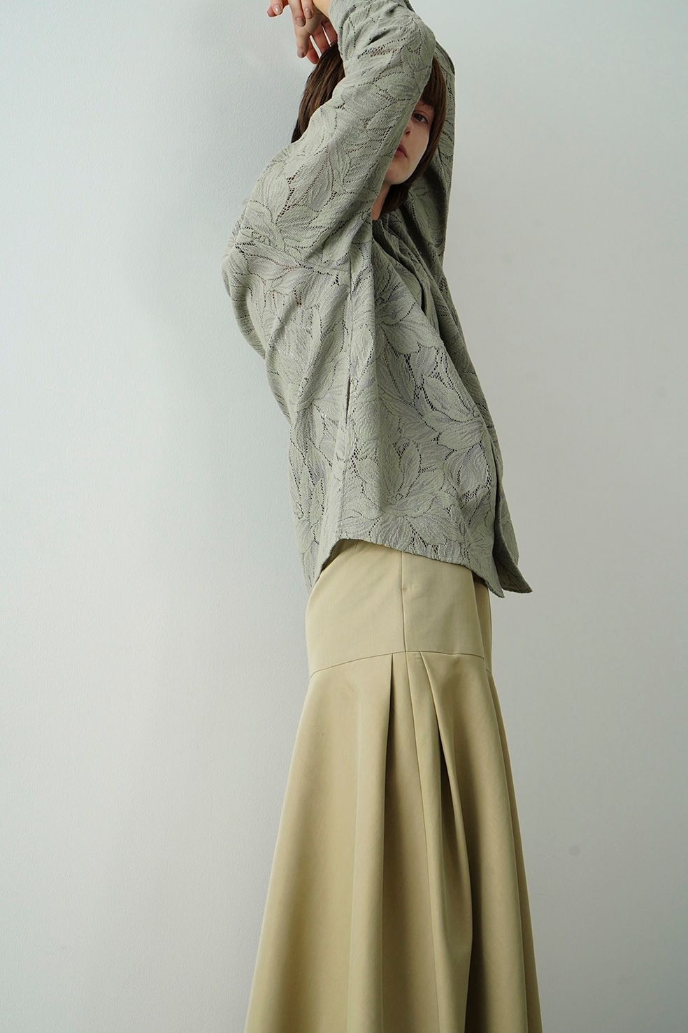 CLANE - カーテンレース スリット シャツ - CURTAIN LACE SLIT
