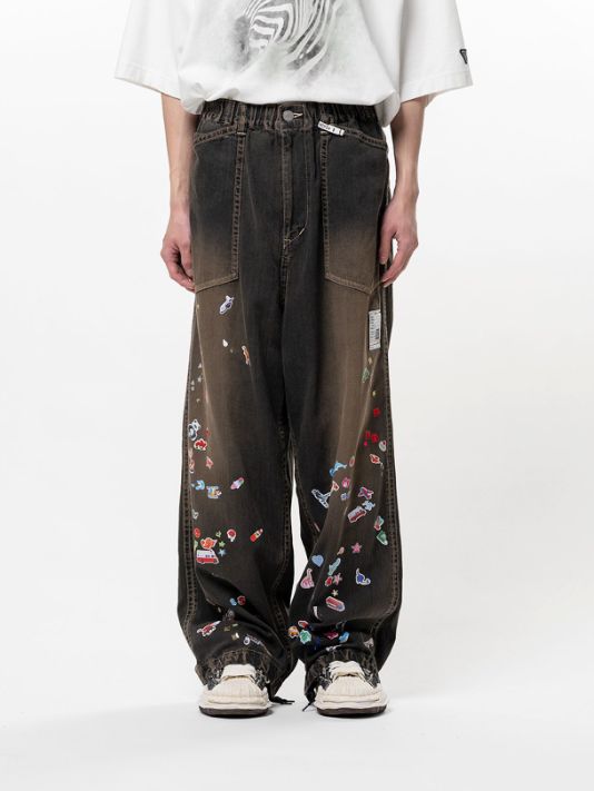 ステッカーデニム - BAKER JEANS w ST (BLACK)