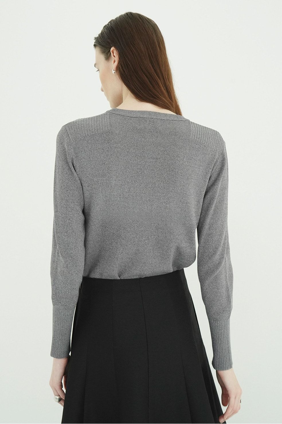 【26AW】ベーシックコンパクトニットトップス - BASIC COMPACT KNIT TOPS (GREY)