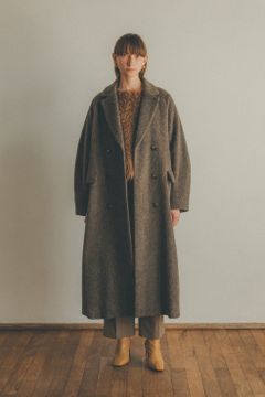 ダブルウールロングコート - DOUBLE WOOL LONG COAT - BROWN