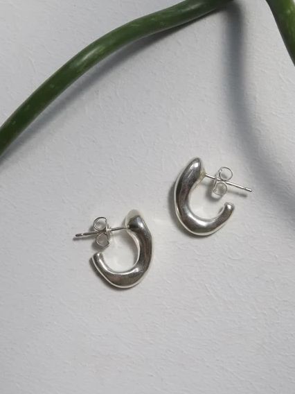 【両耳用】クリーパーピアス SV シルバー シンプル デザイン ユニセックス アクセサリー