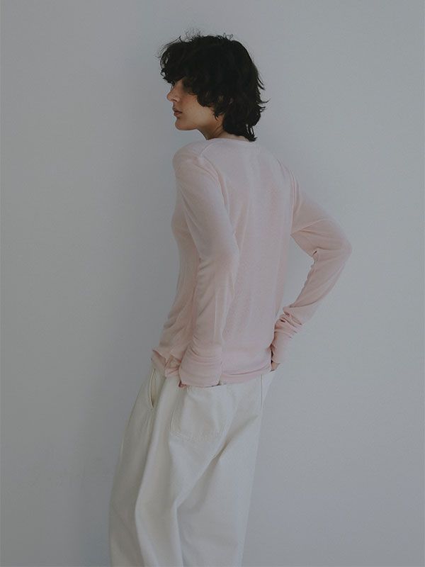 ウールフライスヘンリーネックプルオーバー（PINK）