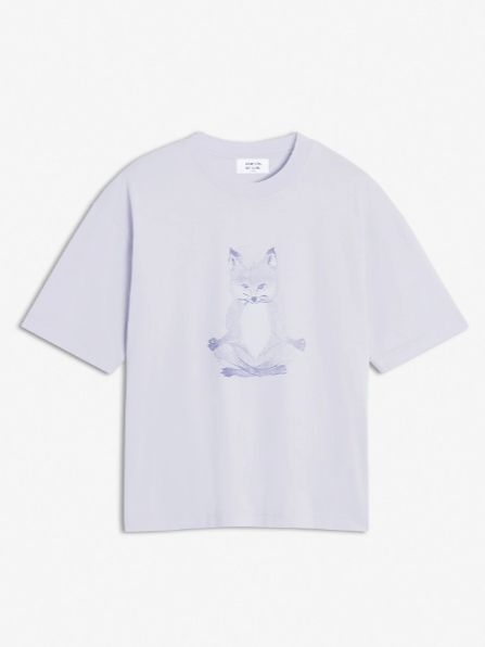 ★MAISON KITSUNE★ロゴアップリケ コットンジャージー Tシャツ メゾンキツネ】ボールド フォックスヘッド パッチ オーバー