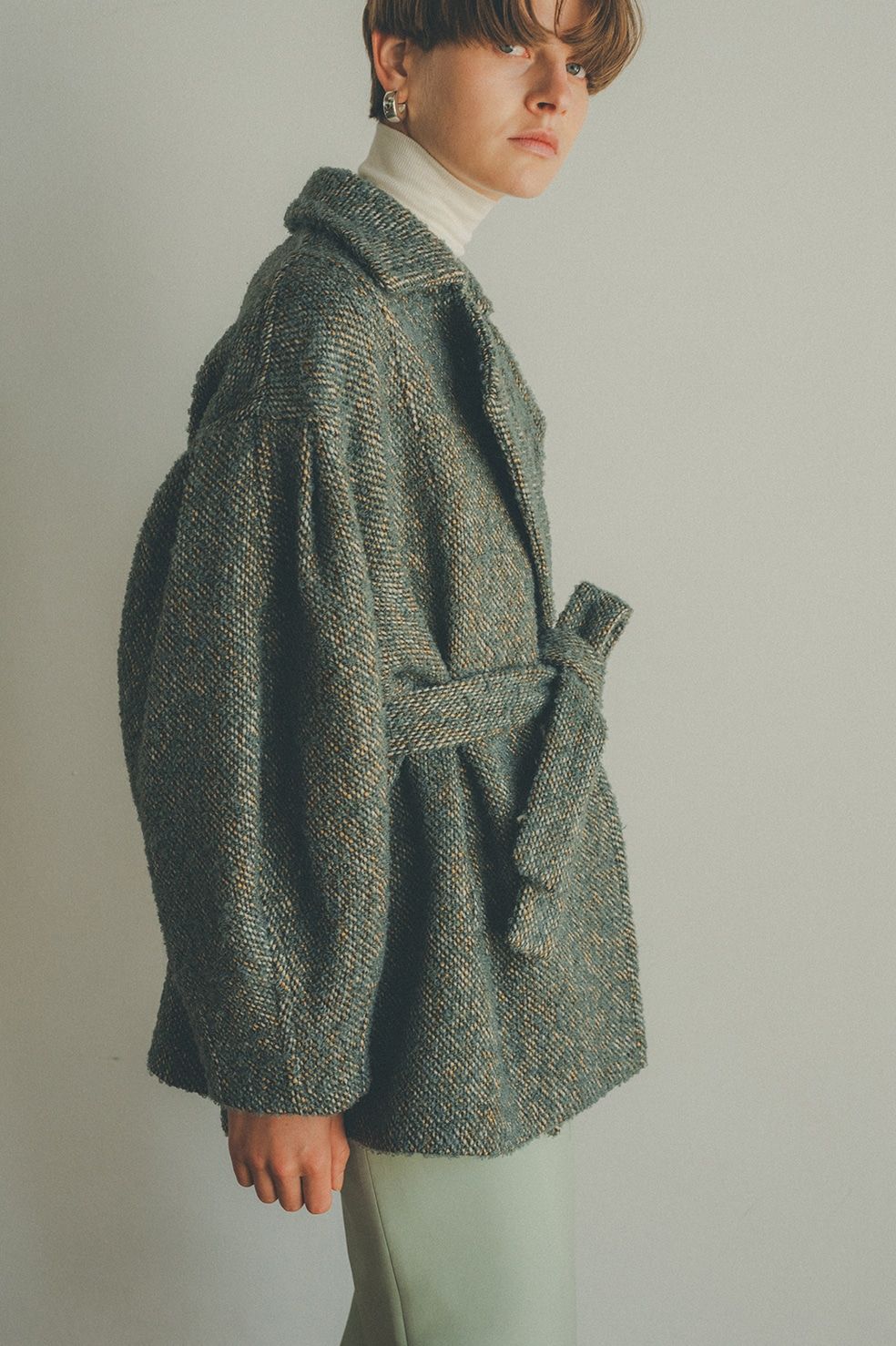 100%新品高品質CLANE MIX LOOP TWEED BOX COAT サイズ1 ジャケット・アウター