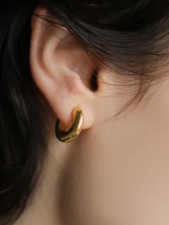 【両耳用】ベーグルピアス GOLD ゴールド シンプル デザイン ユニセックス アクセサリー