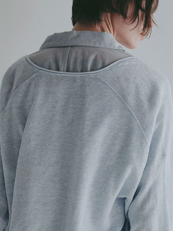 コットンリネンハイゲージネックニットプルオーバー (LIGHT BLUE)