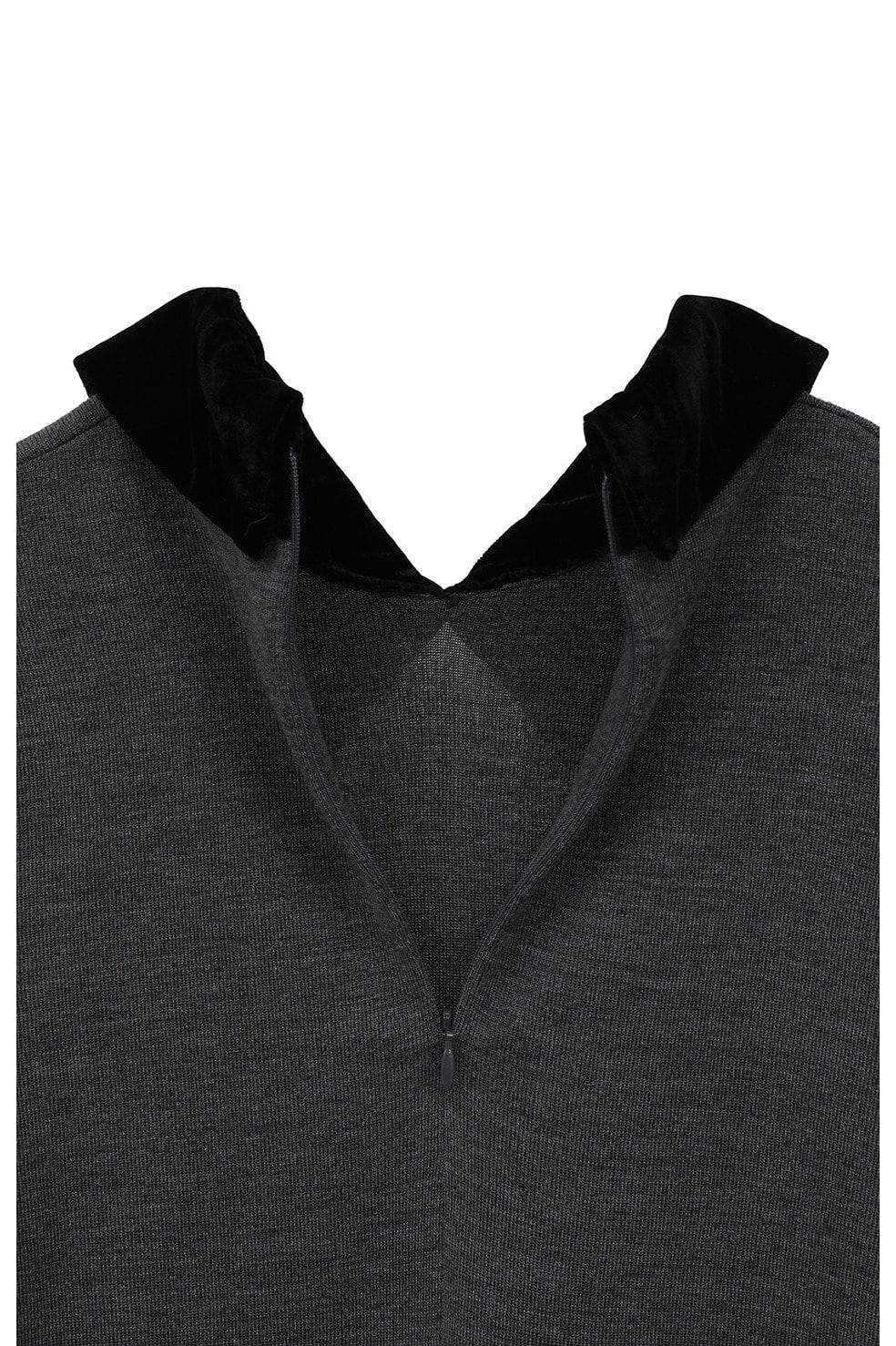 ベロアカラーニットトップス | VELOR COLLAR KNIT TOPS (GREY)