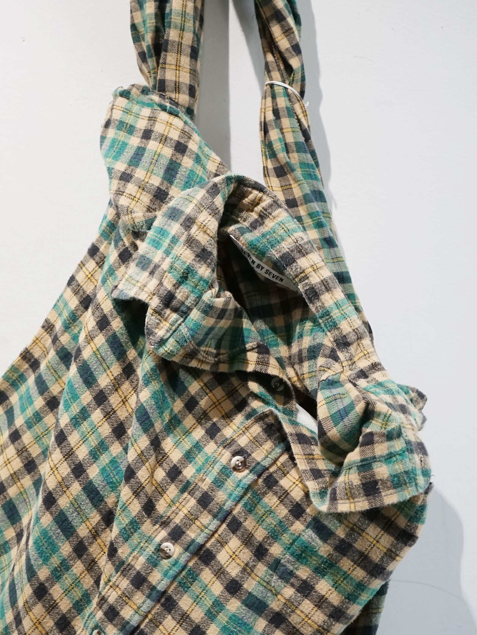 SEVEN BY SEVEN - リワーク シャツ バッグ - REWORK SHIRT BAG
