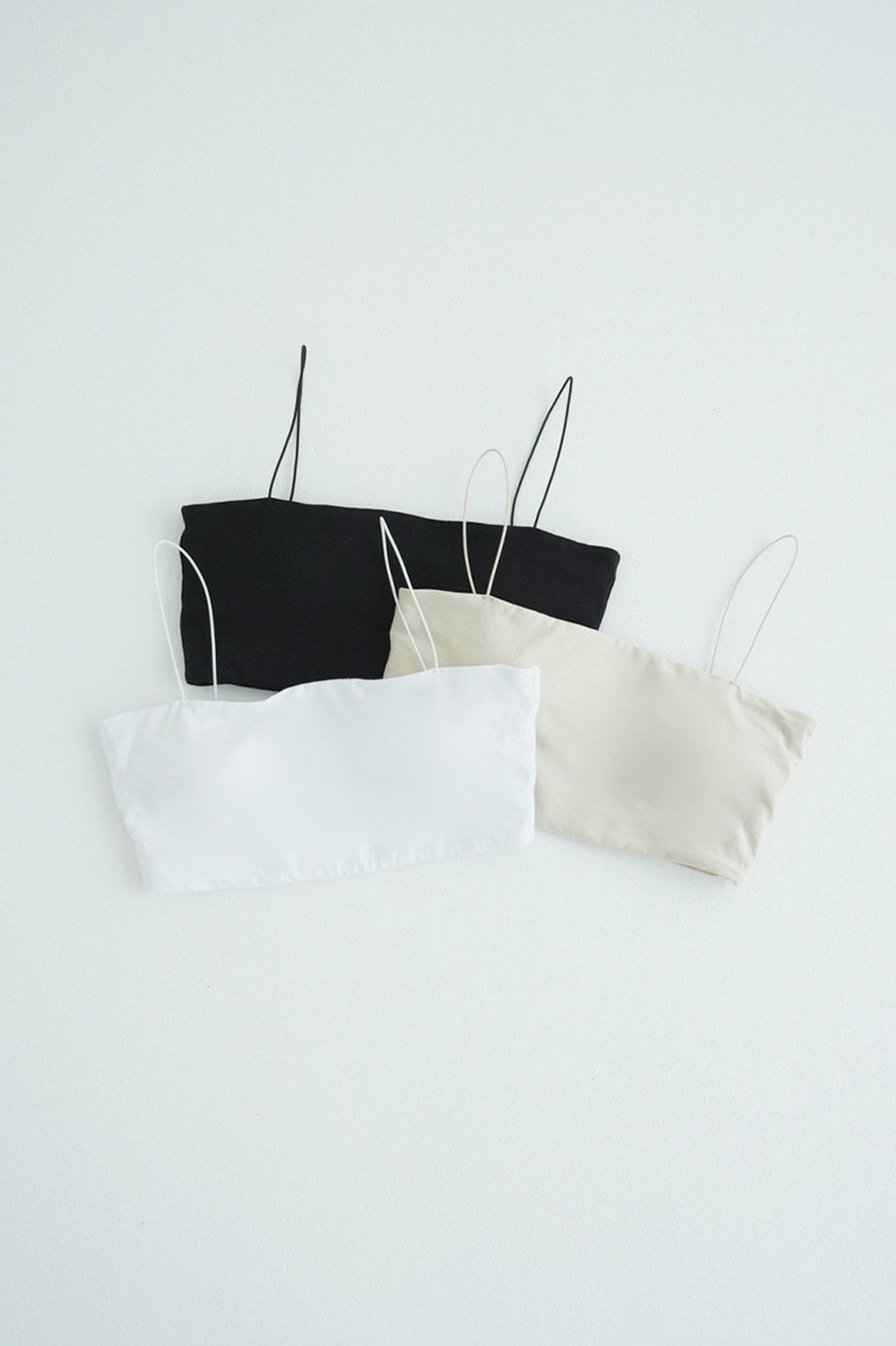 バンドゥブラ - THIN CORD BANDEAU BRA TOPS (BLACK)