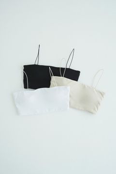 バンドゥブラ - THIN CORD BANDEAU BRA TOPS (BLACK)