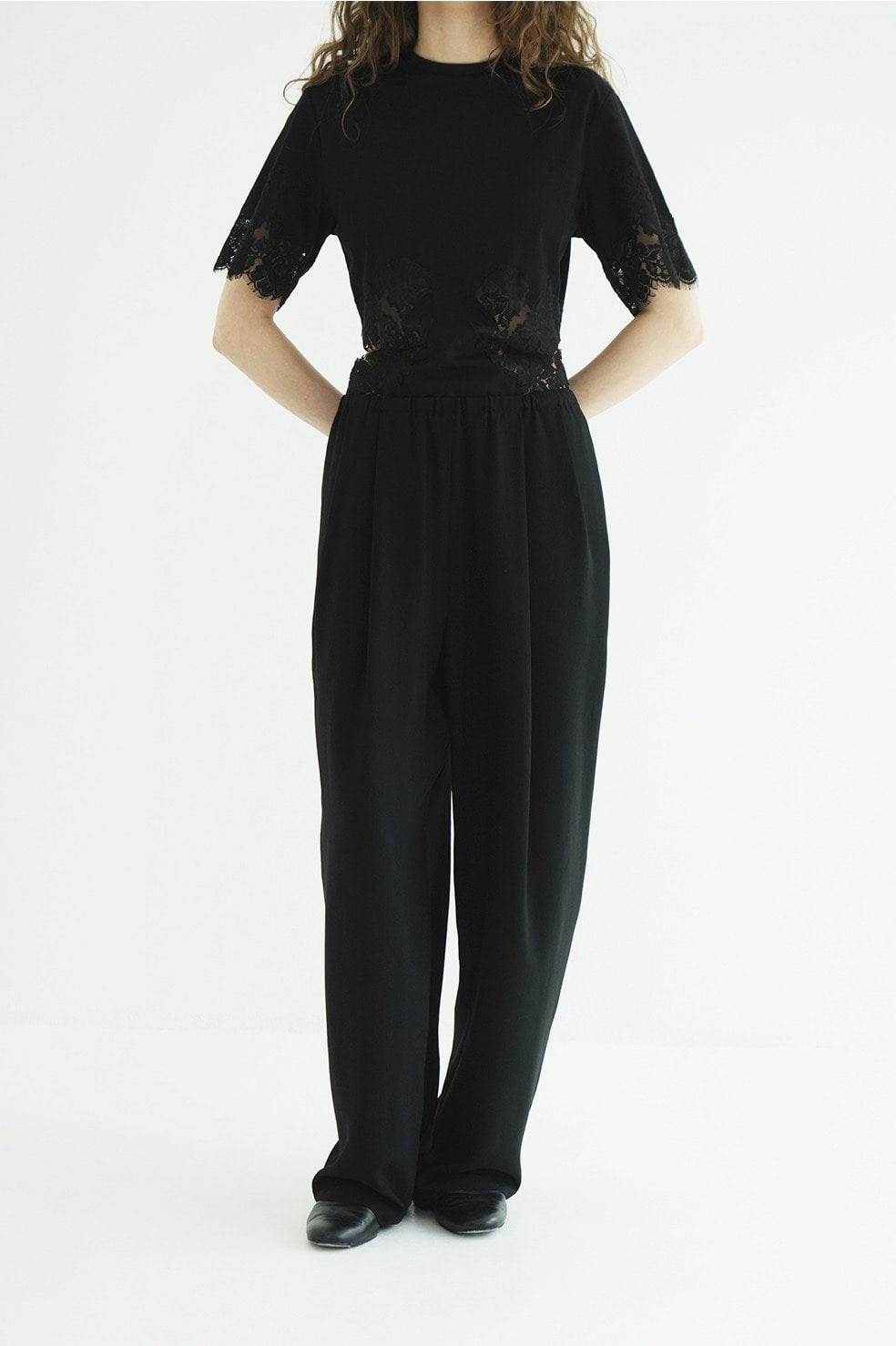 ドローストリングルーズタックパンツ - DRAWSTRING LOOSE TUCK PANTS(BLACK)