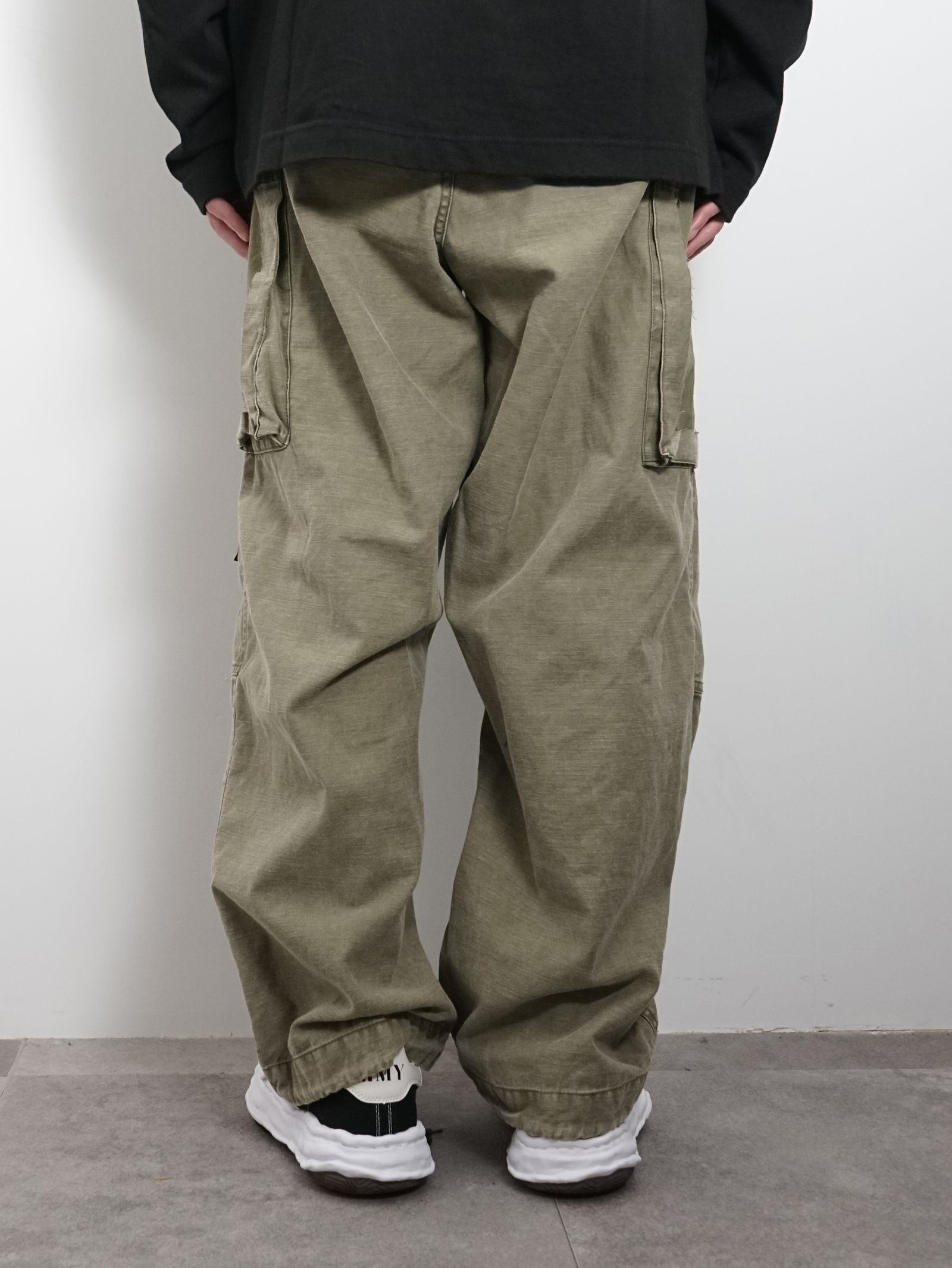 Maison MIHARA YASUHIRO - コットンサテン カーゴパンツ - Cotton Satin Cargo Pants - KHIKI  | ADDICT WEB SHOP