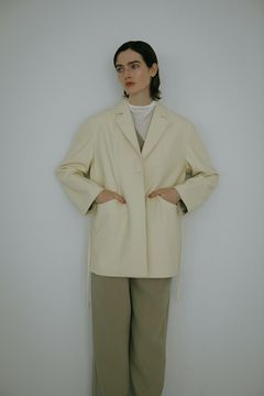 FAUX LEATHER JACKET - フェイクレザーテーラードジャケット