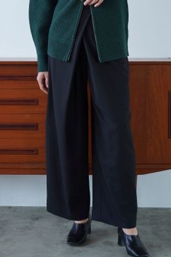 クロス タック ワイド パンツ - CROSS TUCK WIDE PANTS - BLACK