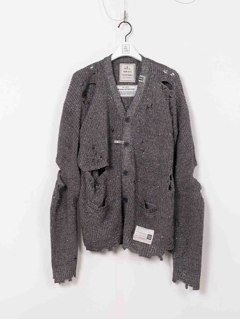 ニットカーディガン - SANGLE KNIT CARDIGAN - GREY
