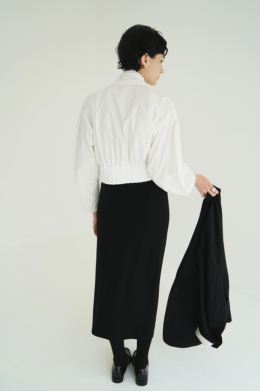 リボンジップシャツ - RIBBON ZIP SHIRTS - WHITE