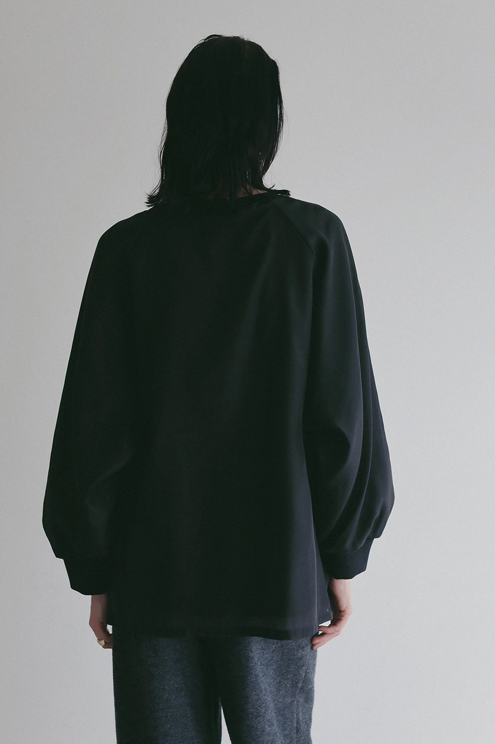 シアーレイヤード カットトップス | SHEER LAYERED CUT TOPS (BLACK)