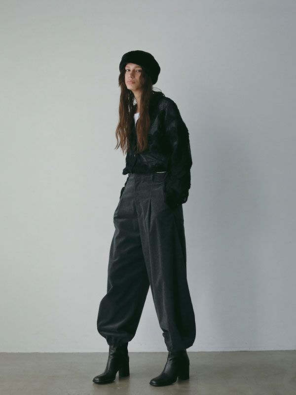 コードエンブロイダリーブラッシュドチュールシャツ (BLACK)