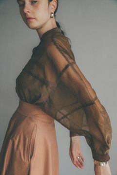 シースルーシャツ - SWITCH SHEER SHIRT - BROWN