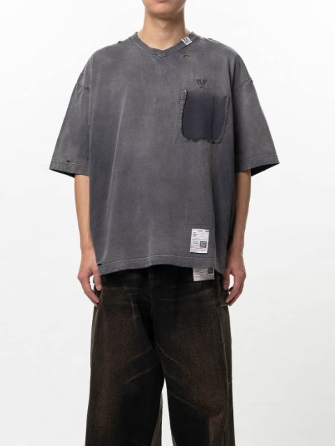 サンフェーデッドライク Vネック Tシャツ - Sun Faded Like V-neck T-shirt（BLACK)