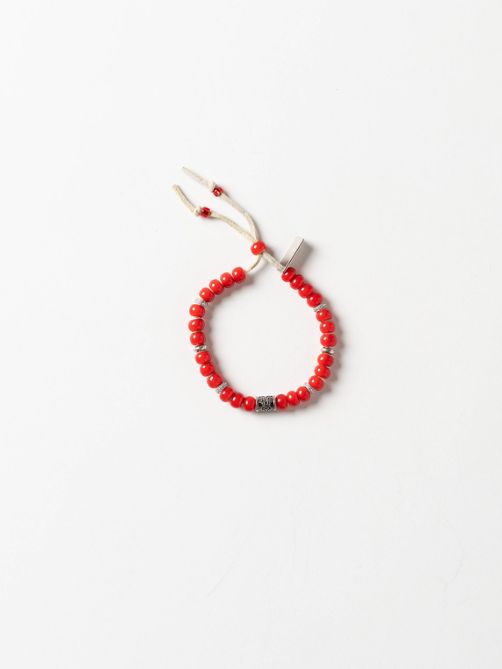 ”KMY ”BEADED BRACELET- ビーズブレスレット - RED