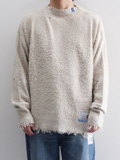 コットンブラッシュドプルオーバーニット -  Cotton Brushed Pullover Knit - BEIGE