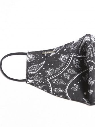 バンダナプリントフェイスマスク - Bandanna Print Face Mask BLACK