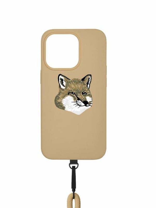 FW2022 TECH COLLECTION FOX HEAD SLING CASE 14 PRO IPHONE SILICON COLLECTION シリコン BEIGE
