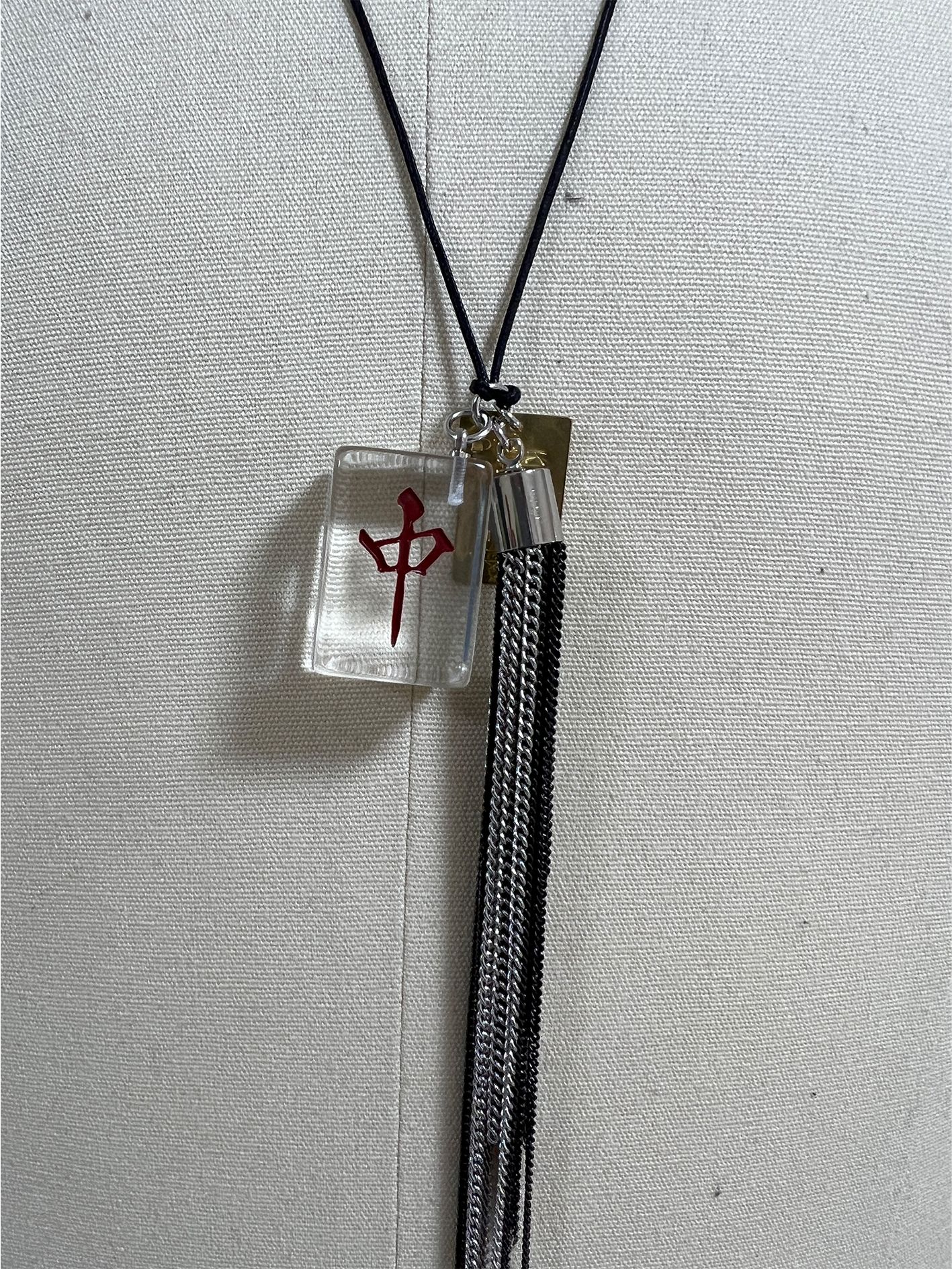 MAHJONG TILE NECKLACE COLLAB WITH MALCOLM GUERRE - CRYSTAL